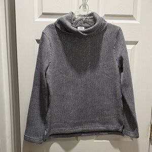 J. Crew Black and White Chevron Turtleneck Sweater